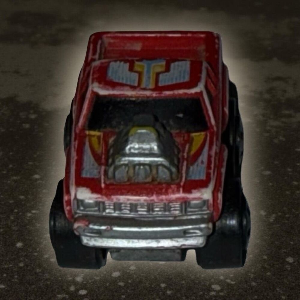 1987 Vintage Road Champs Micro Machines Dragster Red Pickup Truck A3